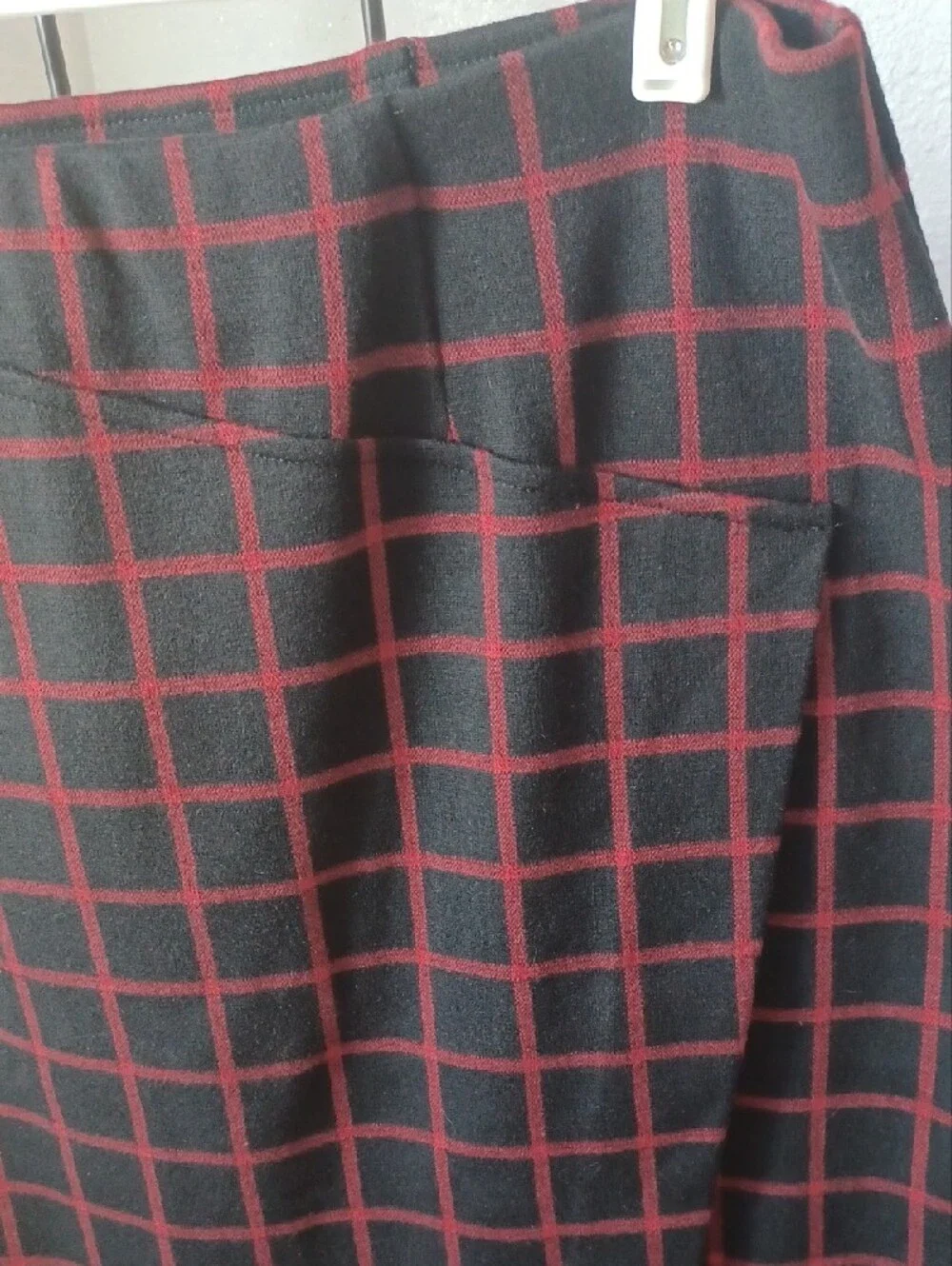 J. Jill Black Pencil Skirt with Red Windowpane Check